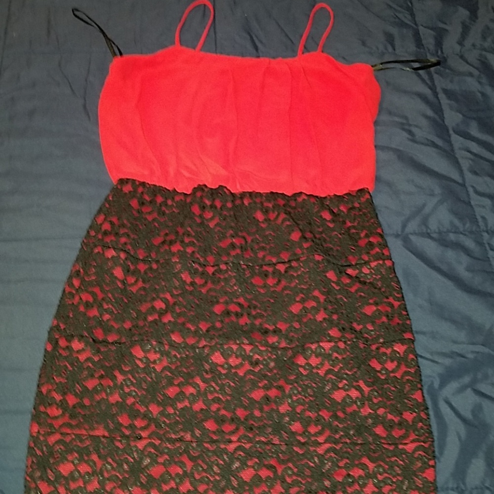 Red and black dress